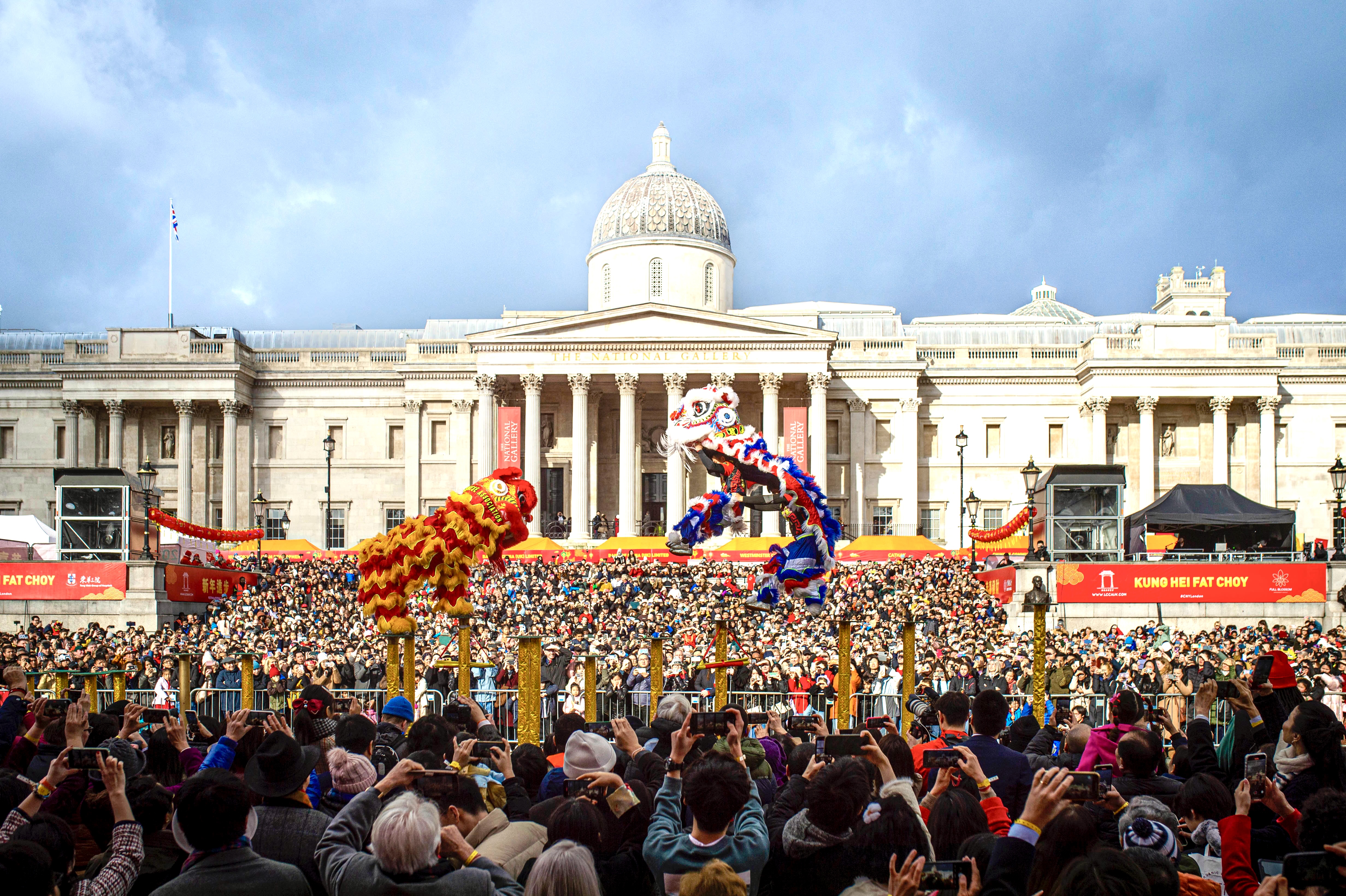 Lion Dance Performance at Trafalgar Square by Wang Zixuan